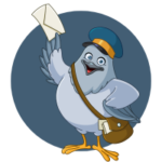 cartoon mail delivery bird